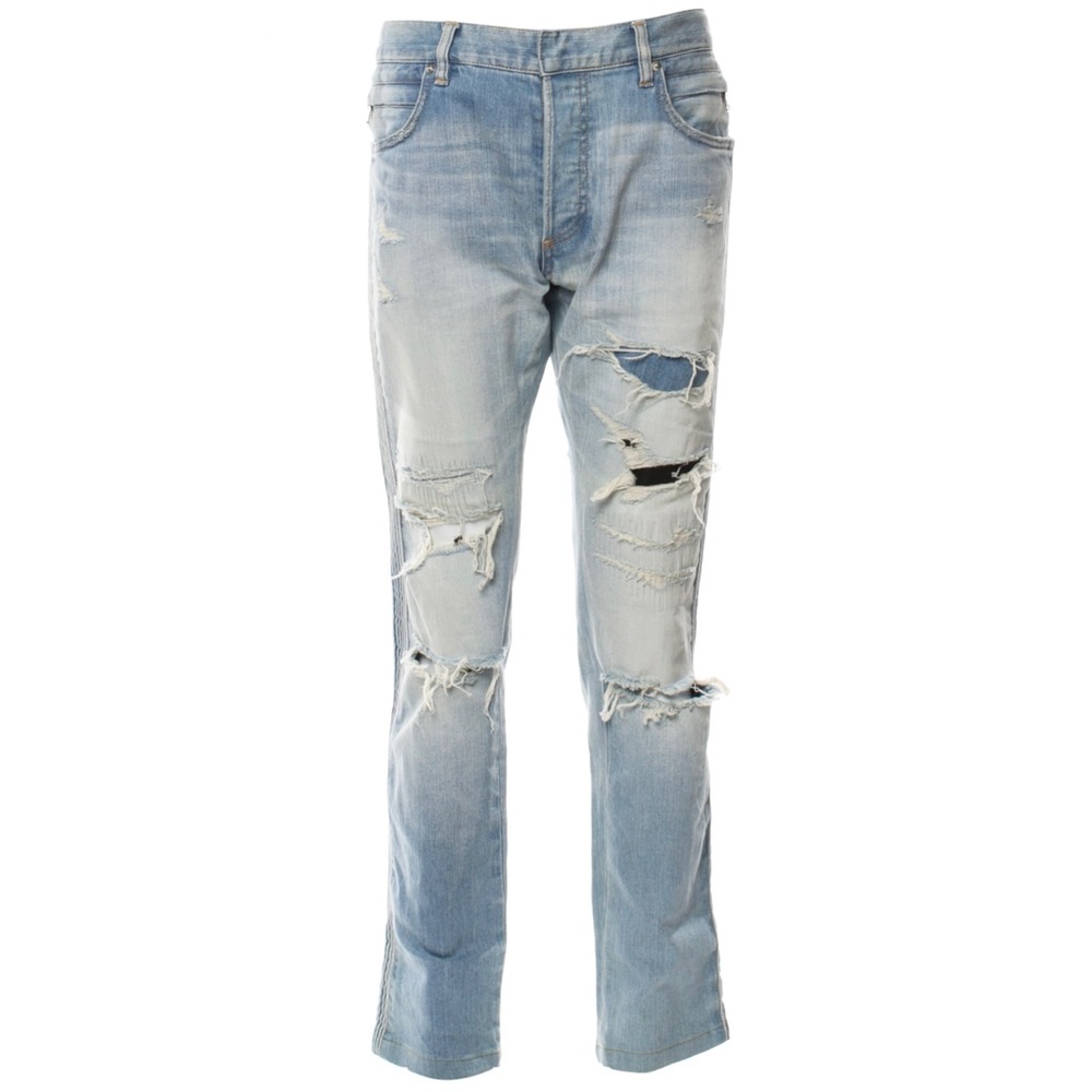Balmain distressed patch denim